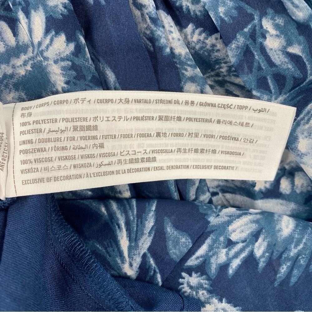 A&F Abercrombie & Fitch Women’s Blue Floral Cutout Long Sleeve Dress XS - Picture 7 of 8